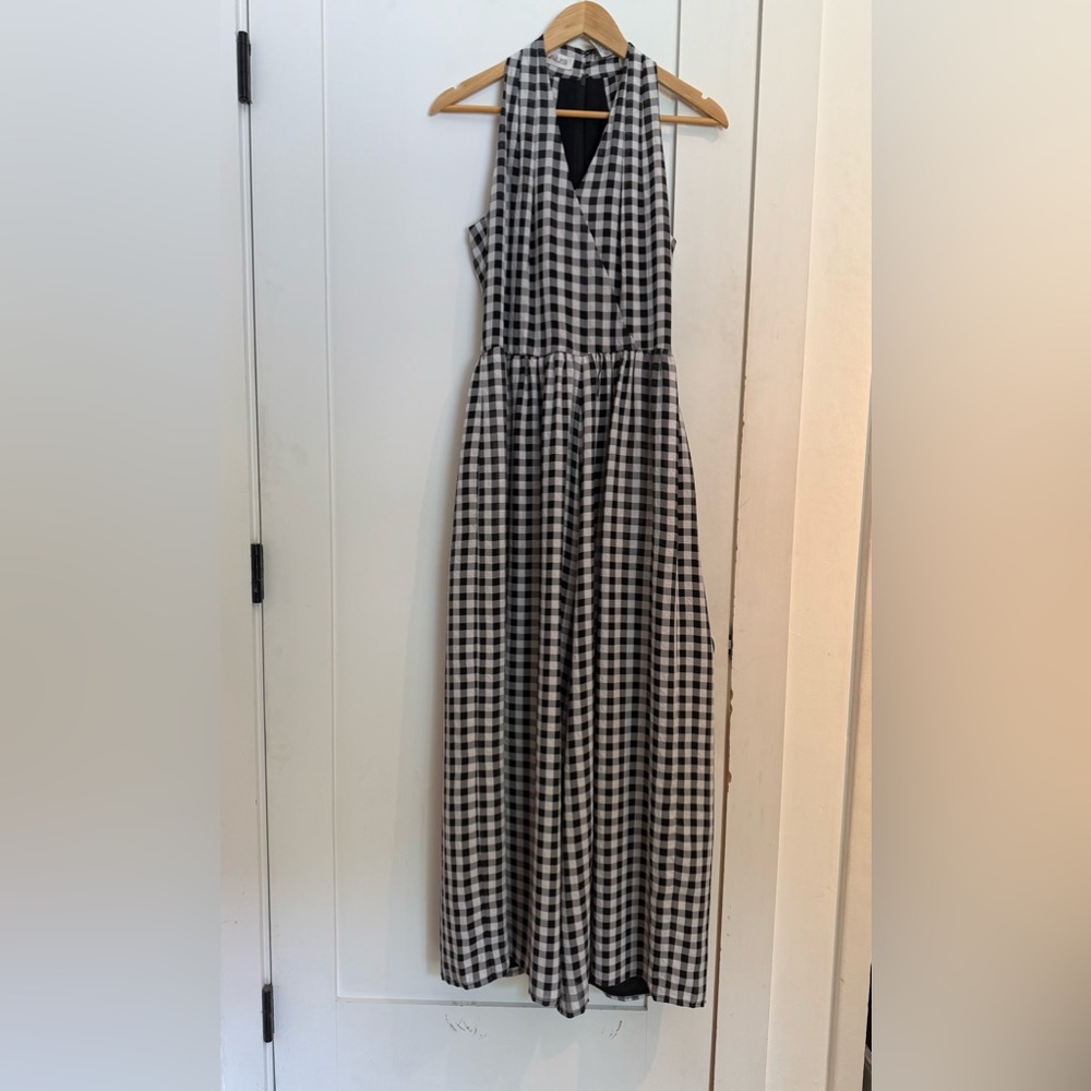 Vintage Black and White Gingham jumpsuit with pockets